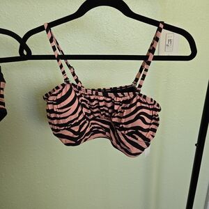 Pink and Black Zebra Stripe Bikini